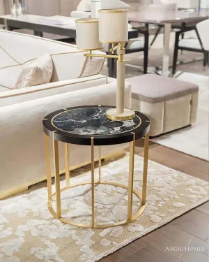 SCANDINAVIAN GOLD METAL SIDE TABLE-ANGIE'S INDIA