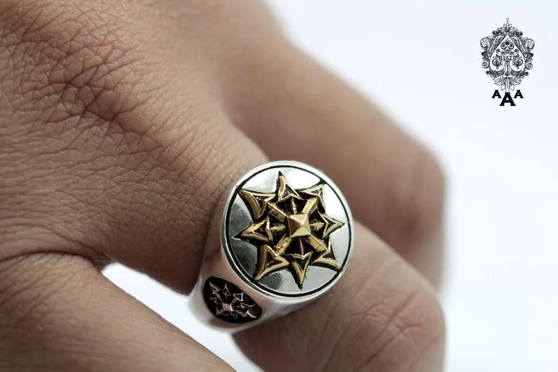 Sigil of Chaos Ring | Magick Sterling Silver .925 | Chaos Star Jewelry