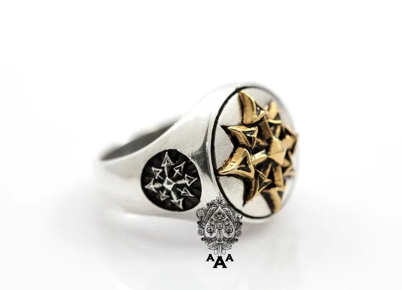 Sigil of Chaos Ring | Magick Sterling Silver .925 | Chaos Star Jewelry