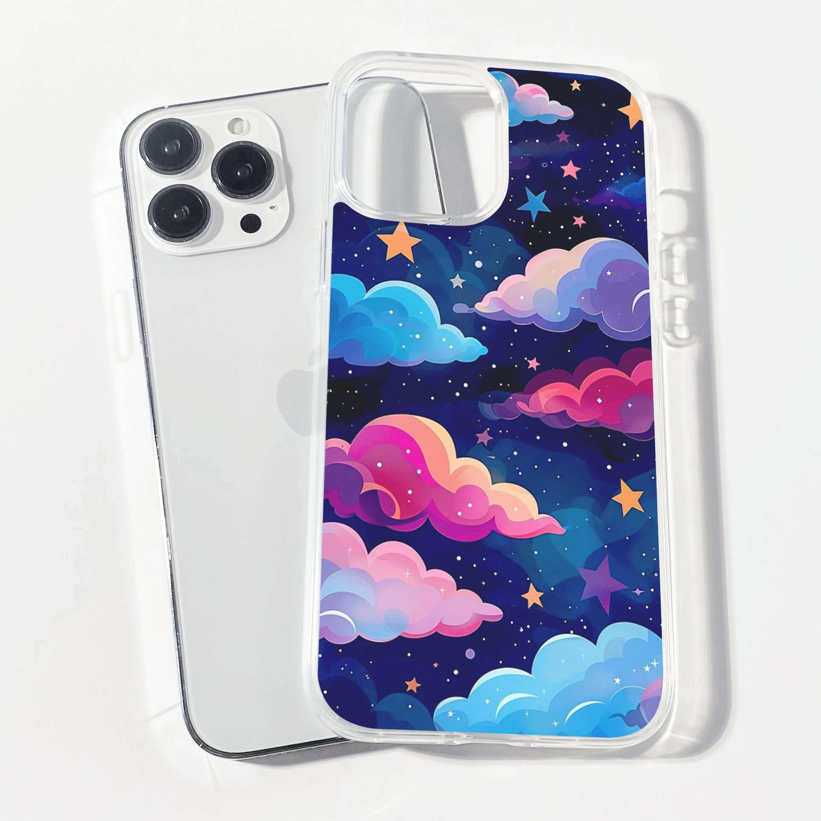 Starry Nebula Clear Silicone Phone Cover