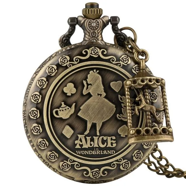 Steampunk Alice in Wonderland Pocket Watch