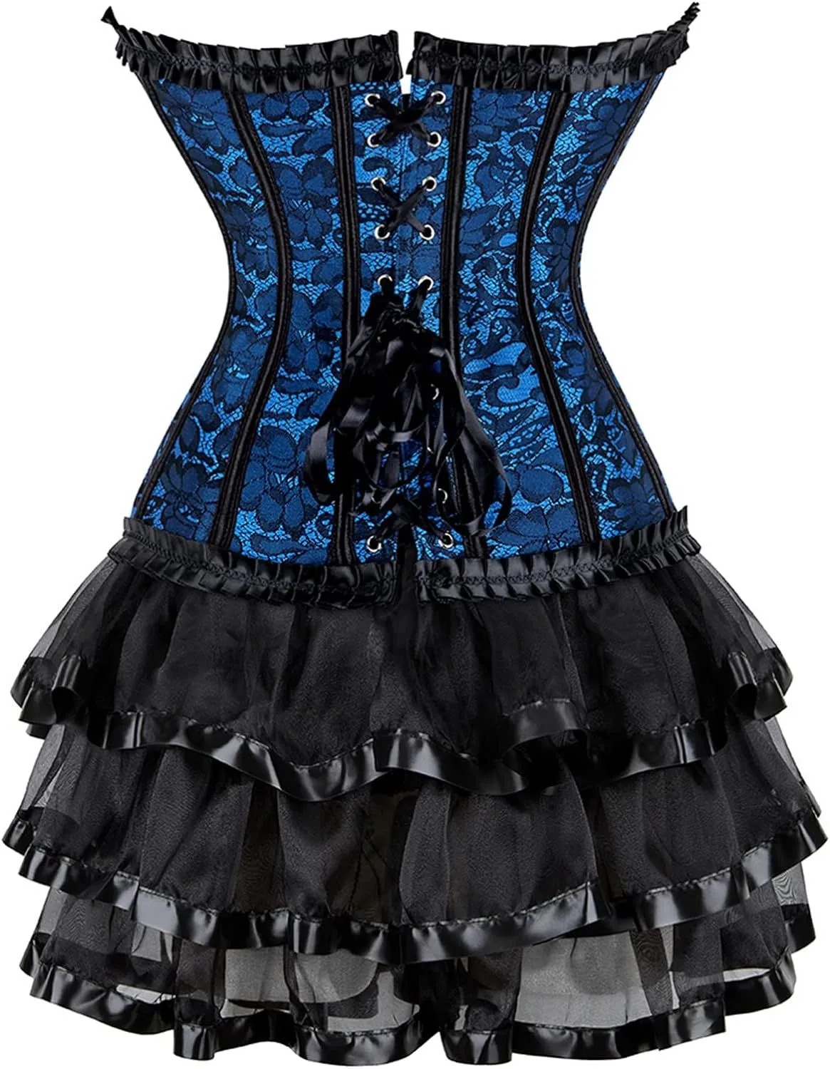 Steampunk Costume Women Corset Dress Gothic Corset Skirt Set Burlesque Dress Costume