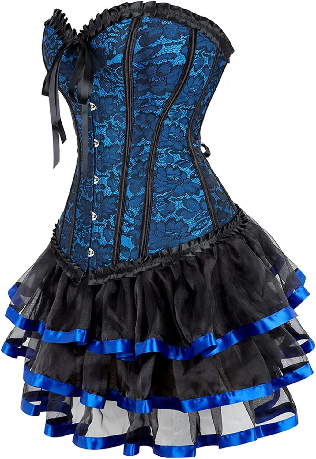 Steampunk Costume Women Corset Dress Gothic Corset Skirt Set Burlesque Dress Costume