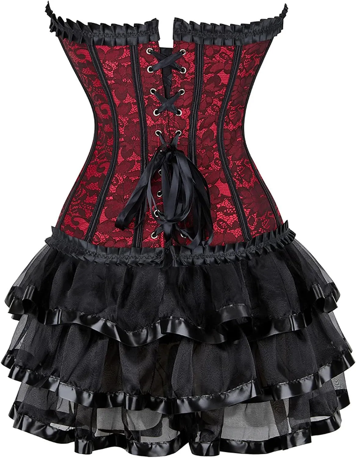 Steampunk Costume Women Corset Dress Gothic Corset Skirt Set Burlesque Dress Costume