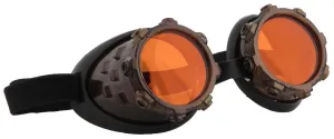 Steampunk CyberSteam Costume Goggles Gold Orange Adult