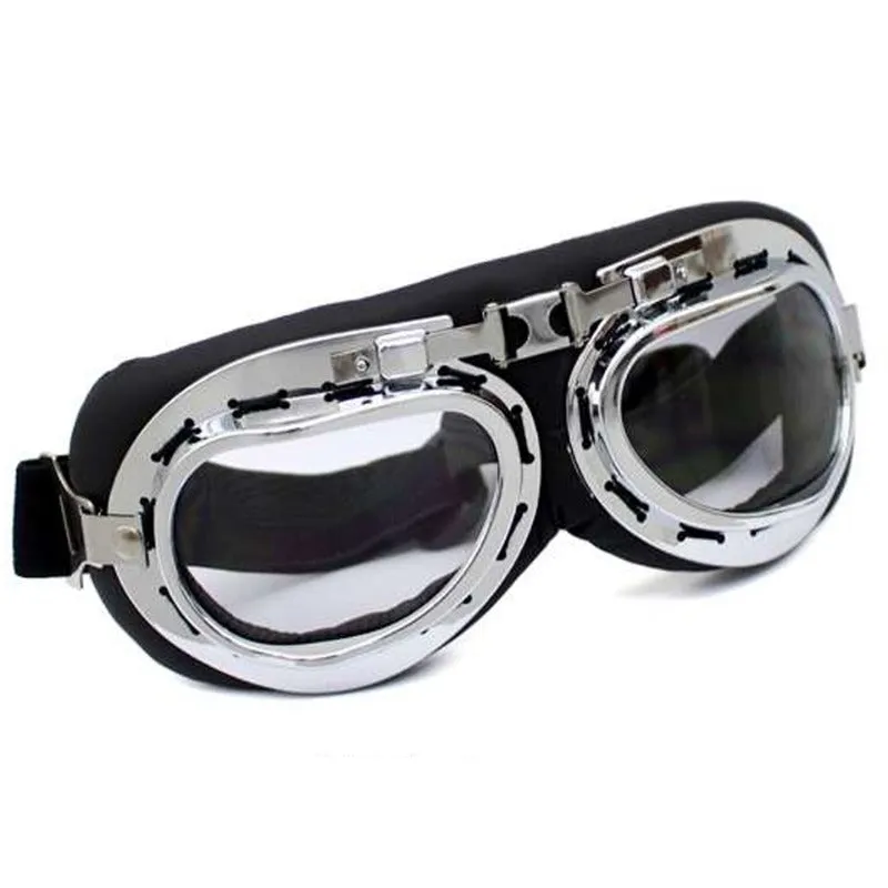 Steampunk Silver Aviator Goggles