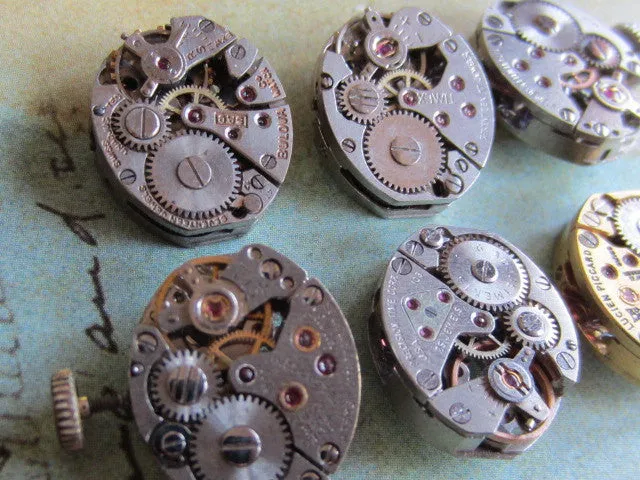 Steampunk watch parts - Vintage Antique Watch movements - j12