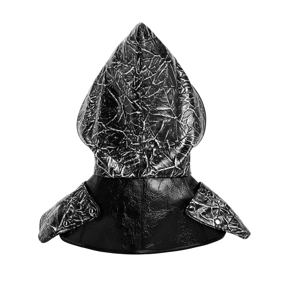 Unisex Steampunk Rogue Cowl Hat with Adjustable Arms Buckles Hooded Cape