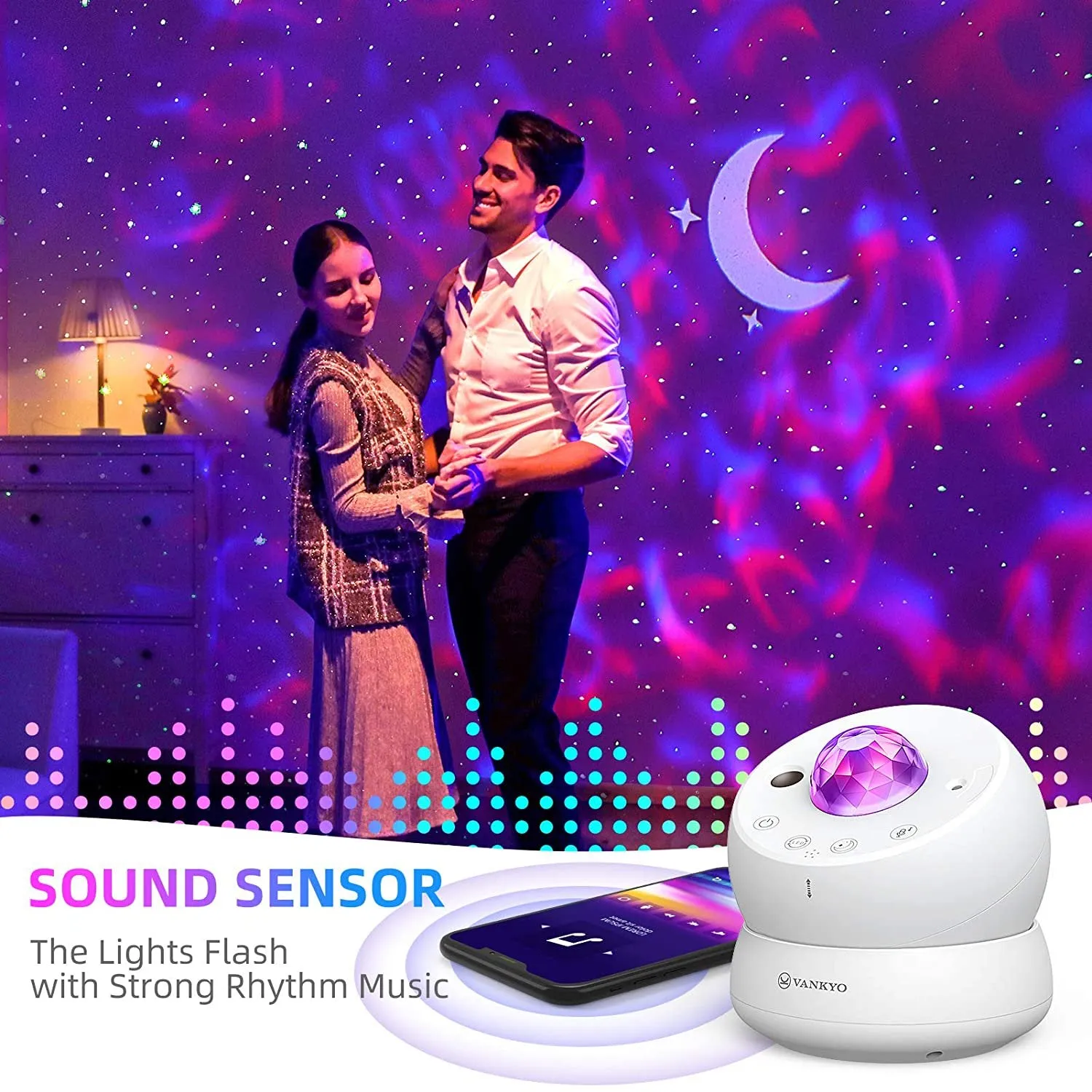 VANKYO Galaxy Smart Night Light Projector with APP and Voice Control