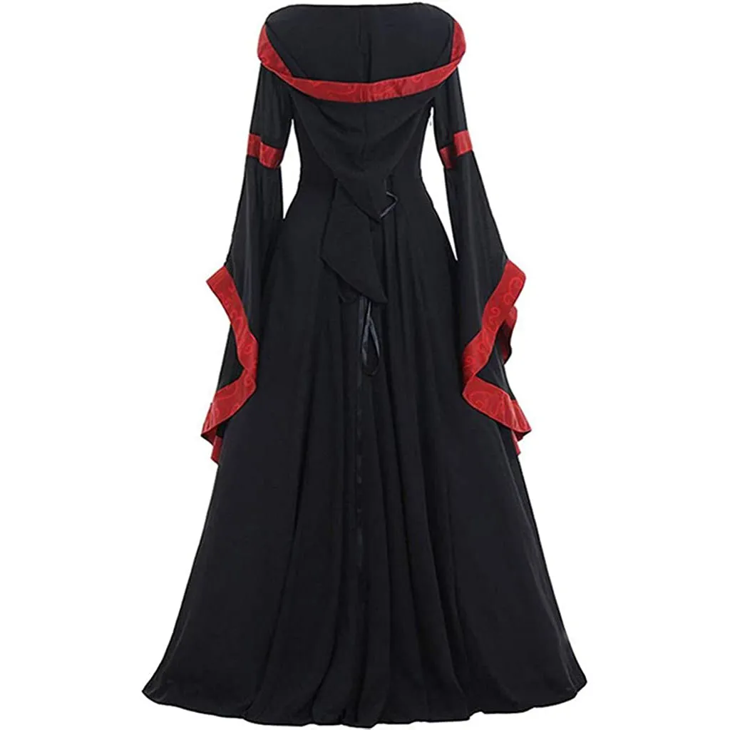 Victorian Witch Halloween Costume for Women Vampire Medieval Renaissance Dress