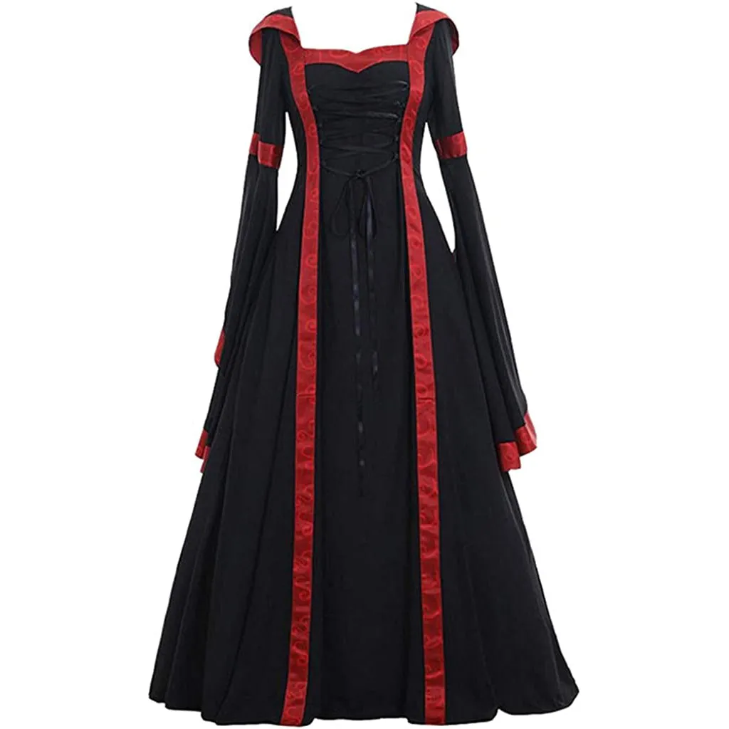 Victorian Witch Halloween Costume for Women Vampire Medieval Renaissance Dress