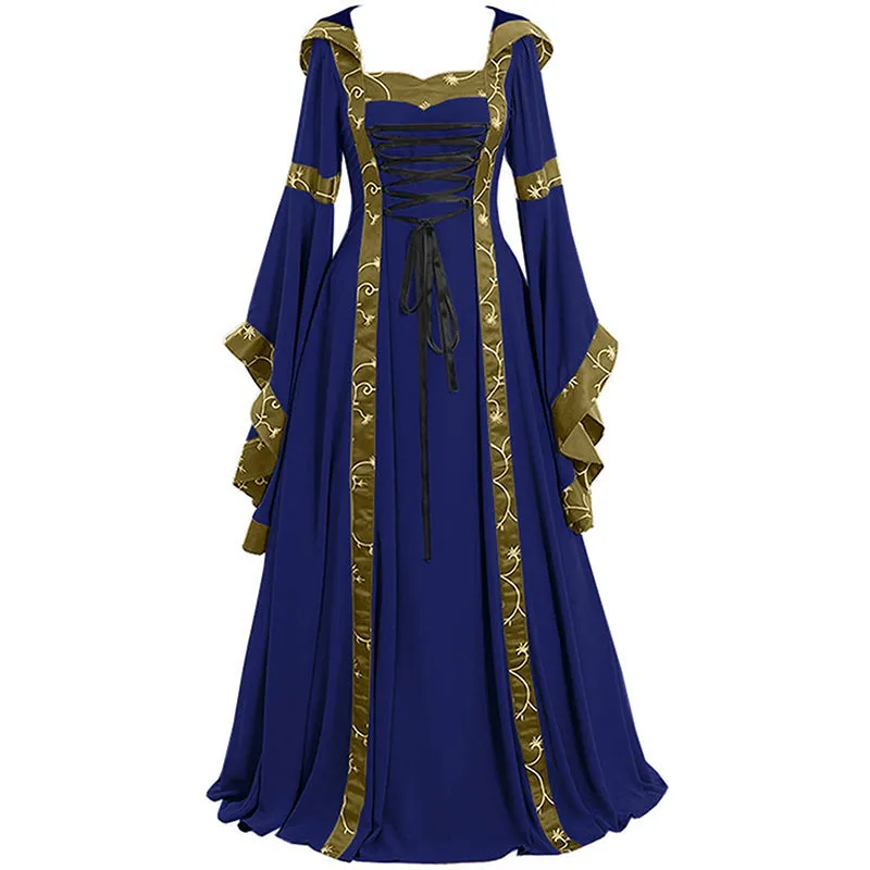 Victorian Witch Halloween Costume for Women Vampire Medieval Renaissance Dress