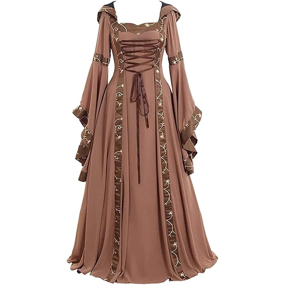 Victorian Witch Halloween Costume for Women Vampire Medieval Renaissance Dress